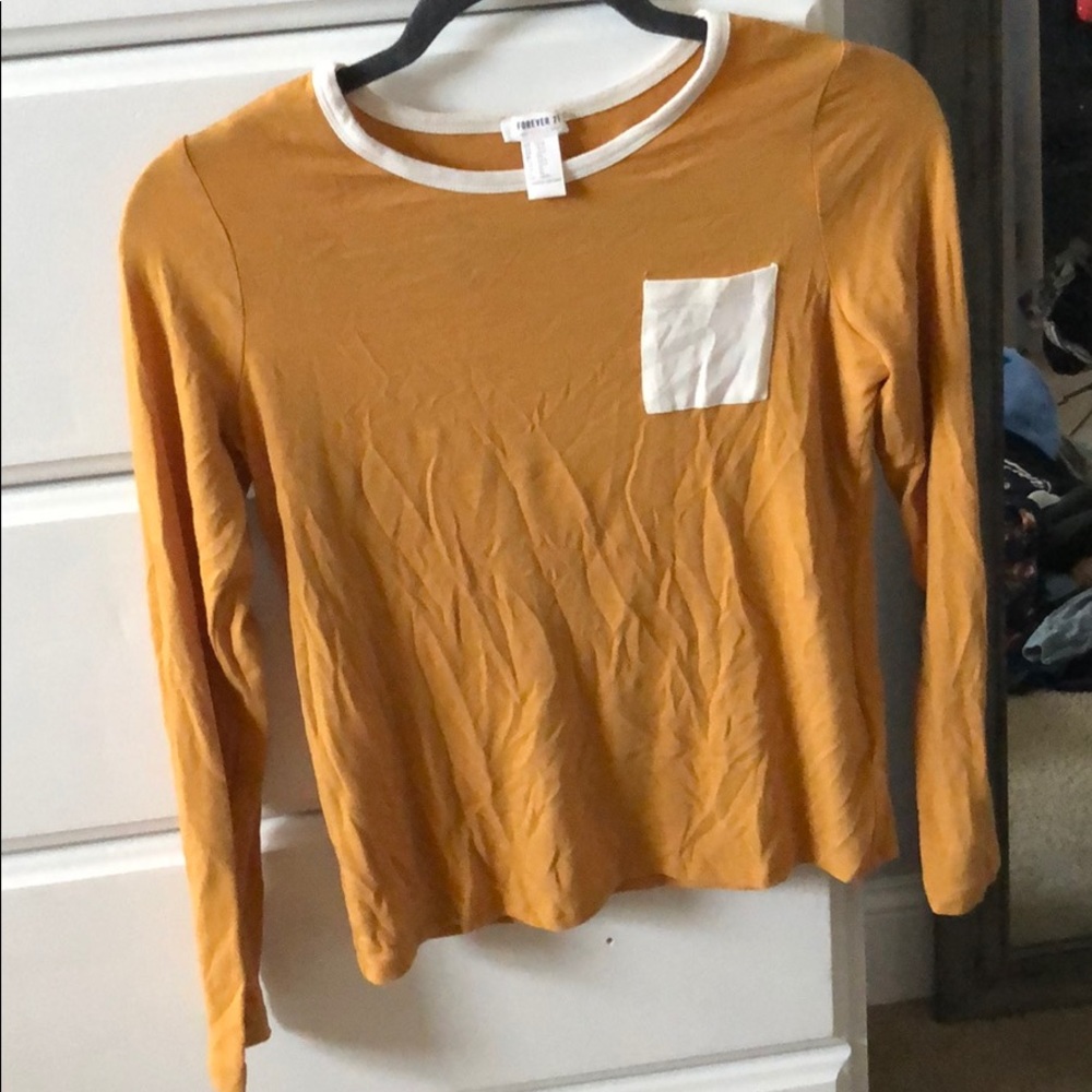 Forever 21 Mustard Yellow Pocket Shirt